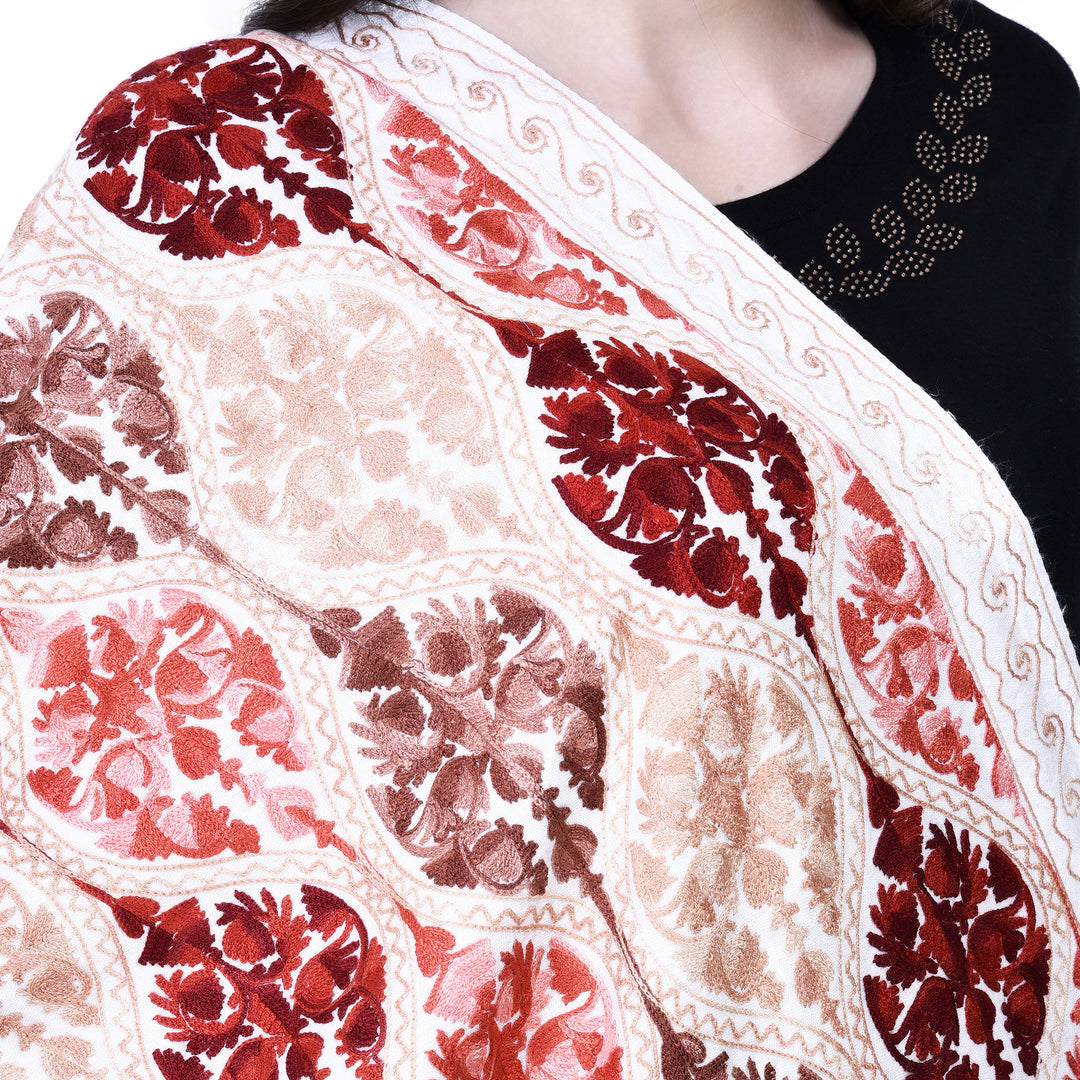 Women's Aari Embroidered Wool Stole