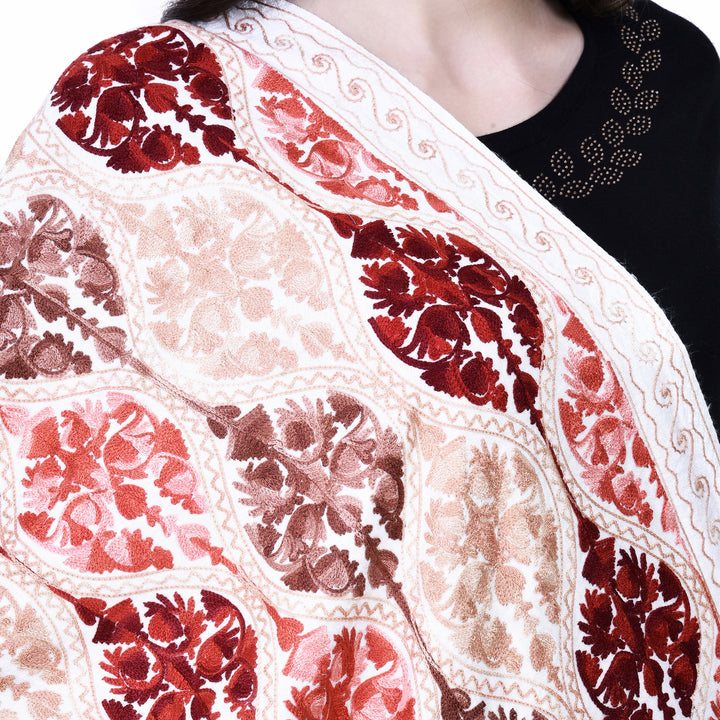 Women's Aari Embroidered Wool Stole