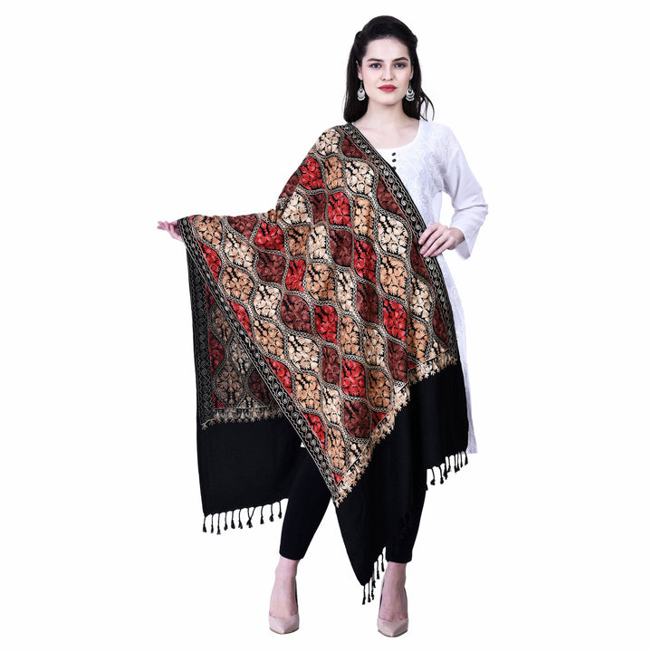 Women's Aari Embroidered Wool Stole