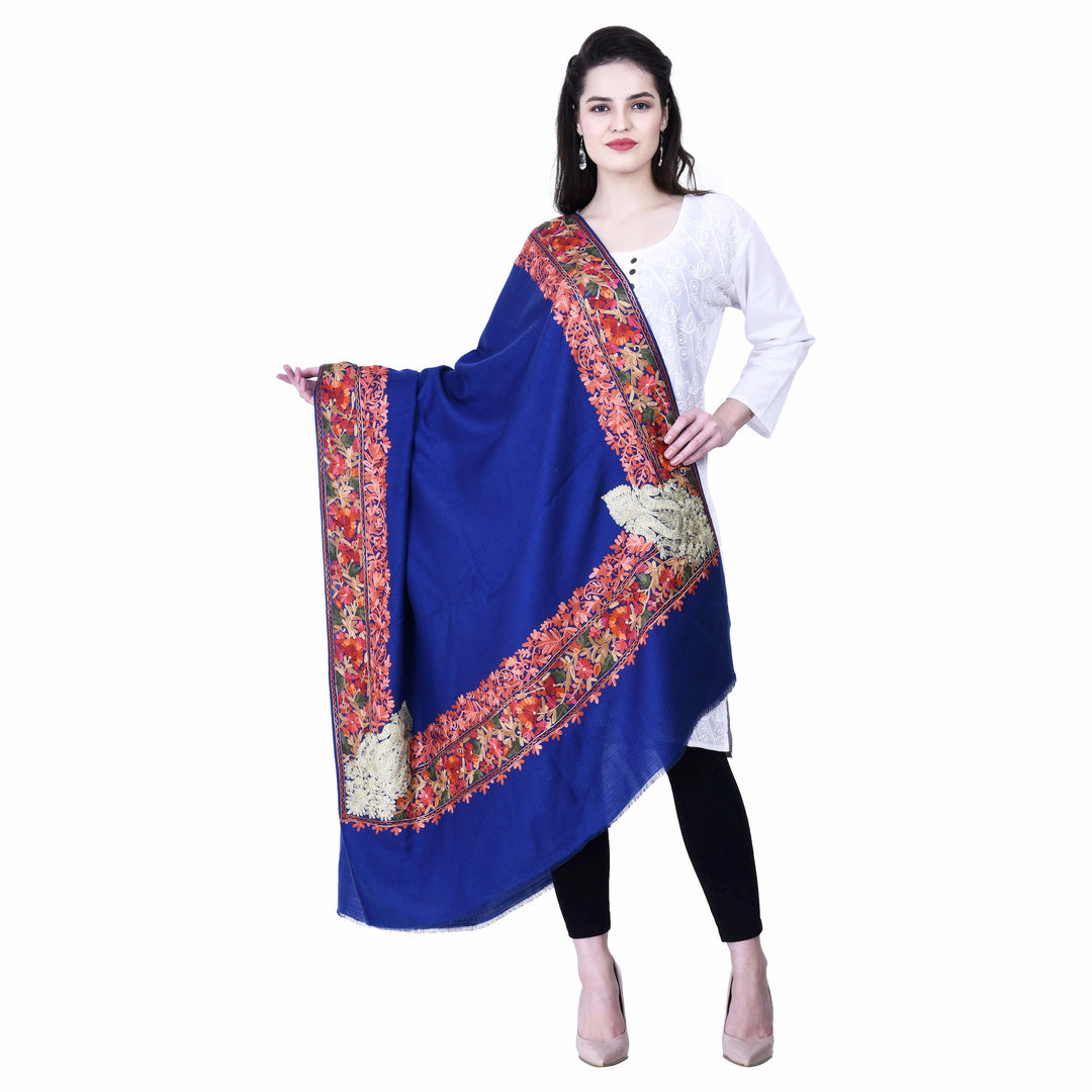 Women's Aari Embroidery Wool Shawl