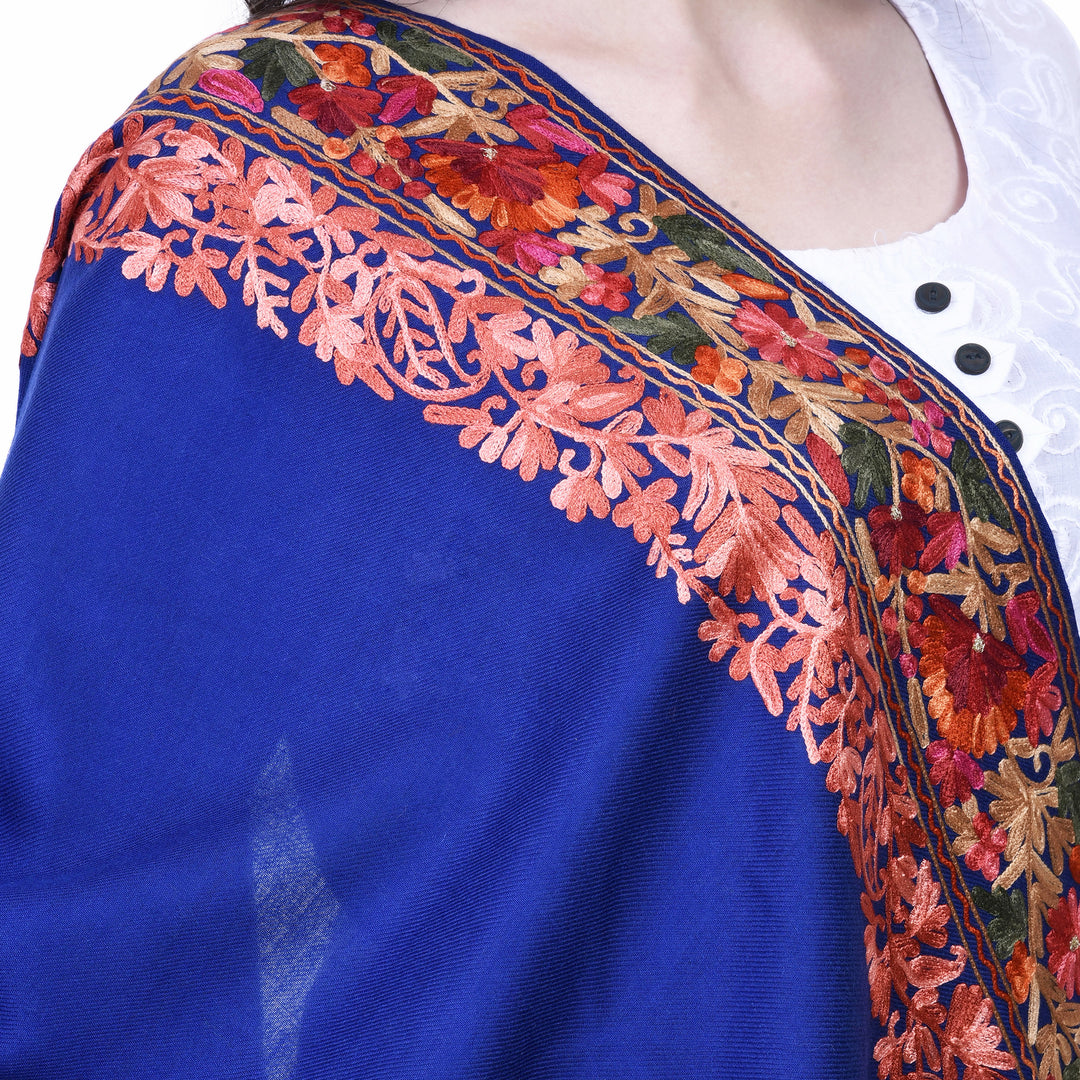 Women's Aari Embroidery Wool Shawl