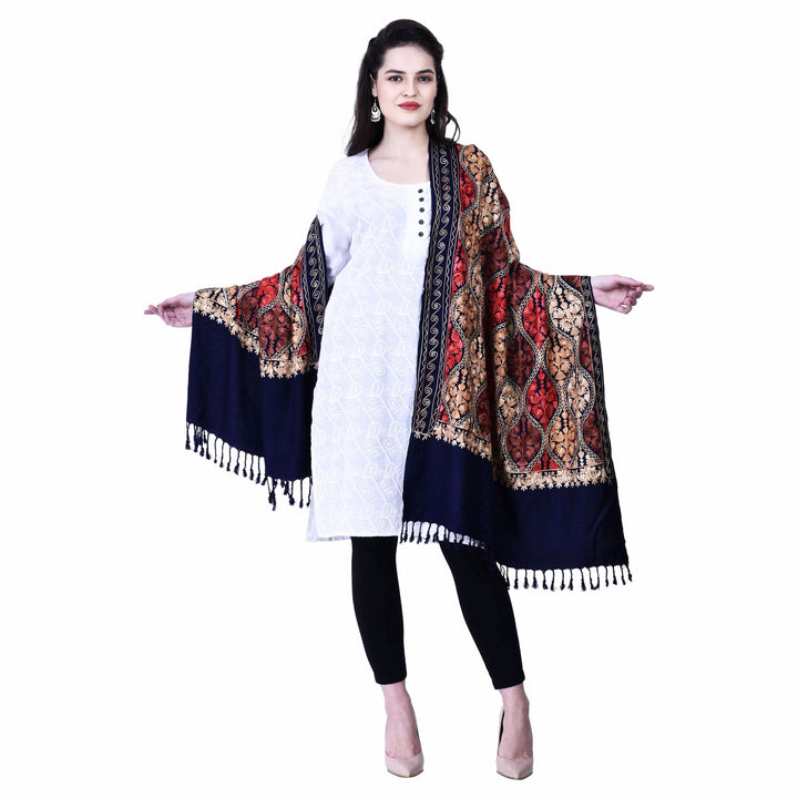 Women's Aari Embroidered Wool Stole