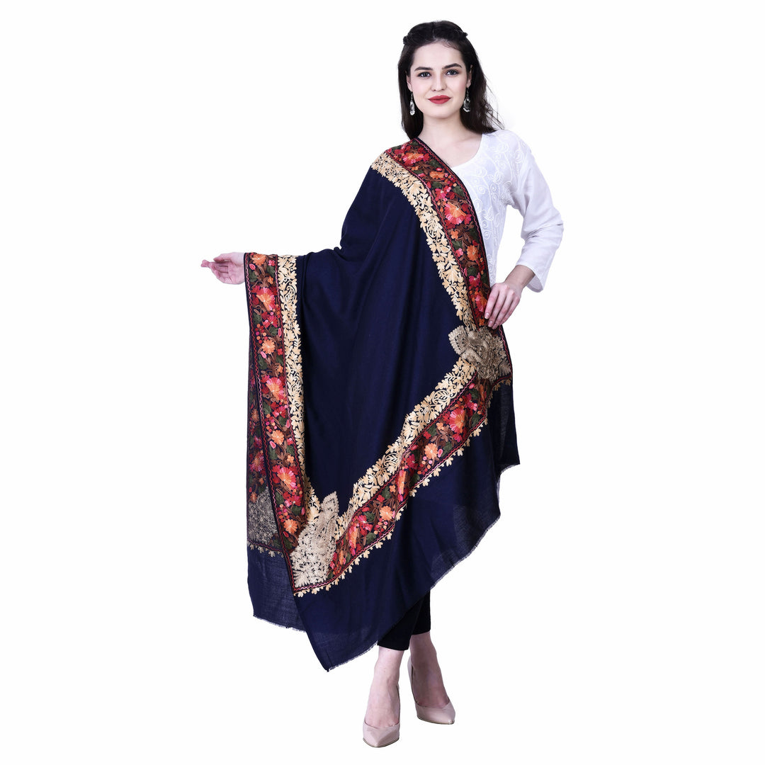 Women's Aari Embroidery Wool Shawl