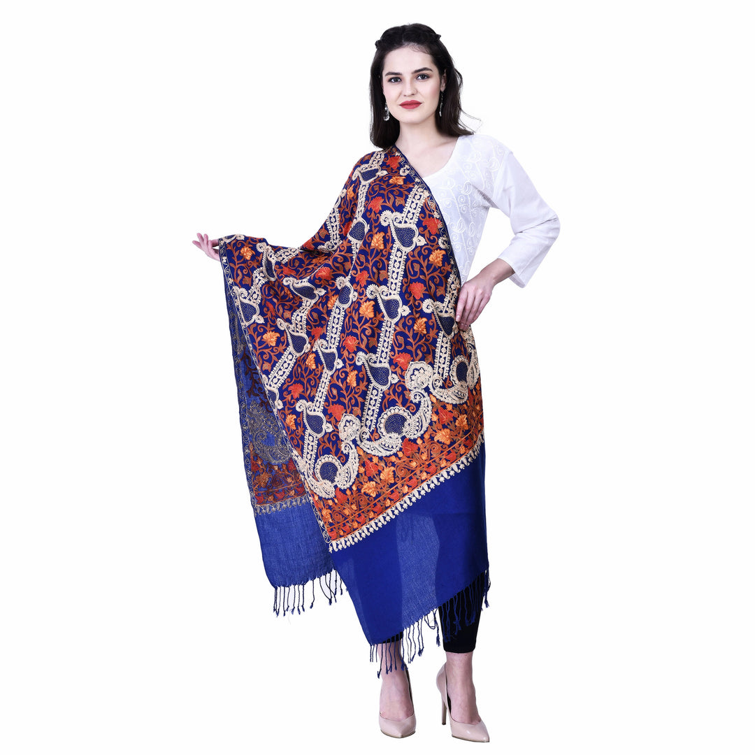 Women's Aari Embroidery Wool Stole
