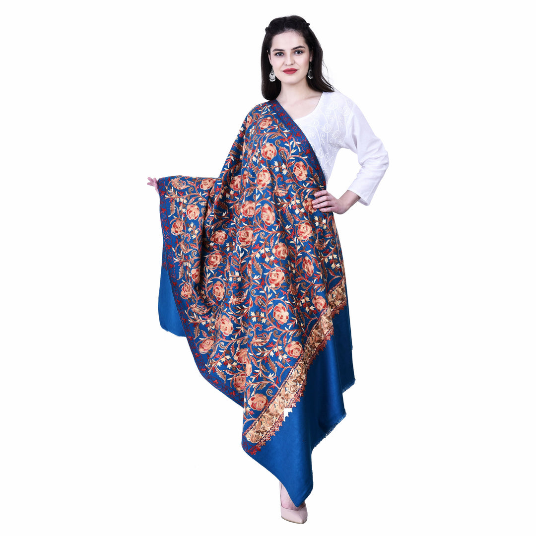 Women's Aari Embroidered Wool Shawl