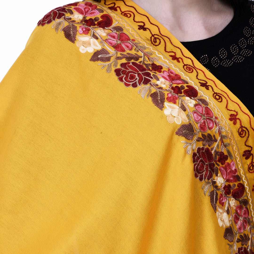 Women's Aari Embroidery Wool Stole