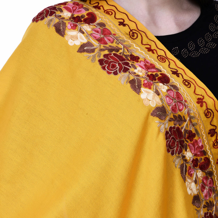 Women's Aari Embroidery Wool Stole
