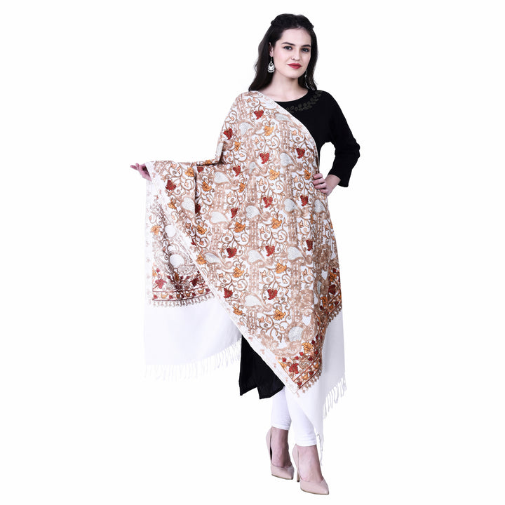 Women's Aari Embroidery Wool Stole