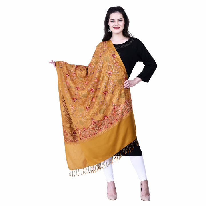Women's Aari Embroidery Wool Stole