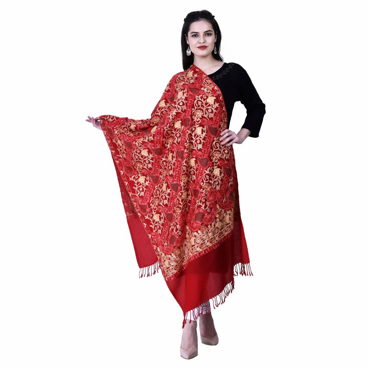 Women's Aari Embroidery Wool Stole