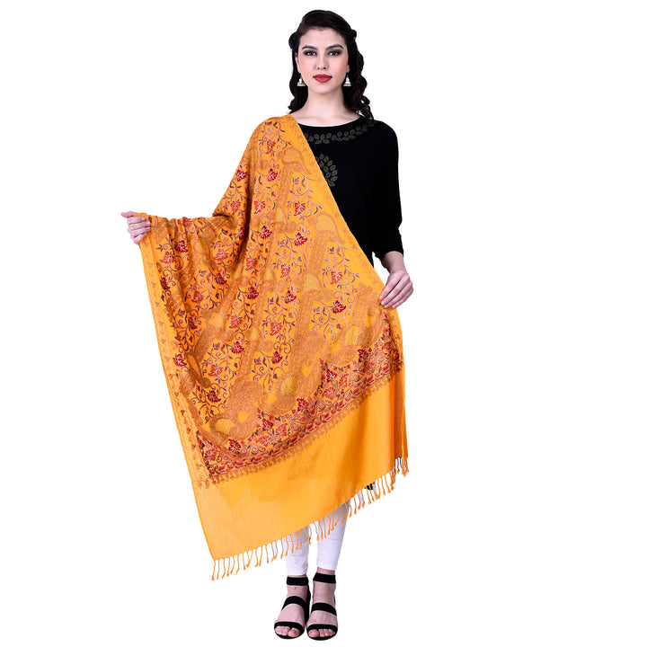 Women's Aari Embroidery Wool Stole