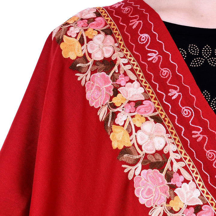 Women's Aari Embroidery Wool Stole