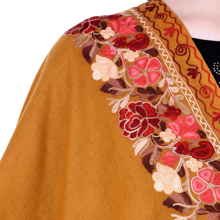 Women's Aari Embroidery Wool Stole
