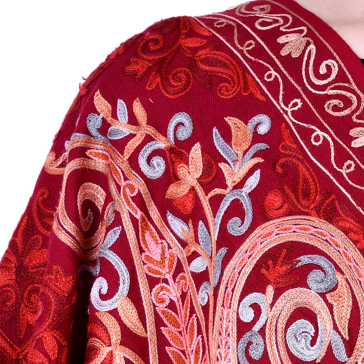 Women's Aari Embroidery Wool Stole
