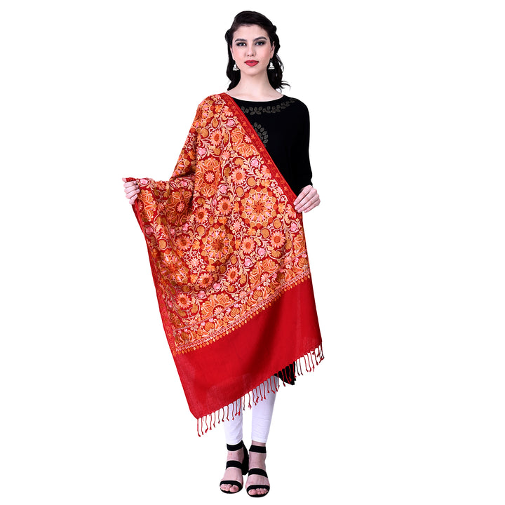 Women's Aari Embroidery Wool Stole