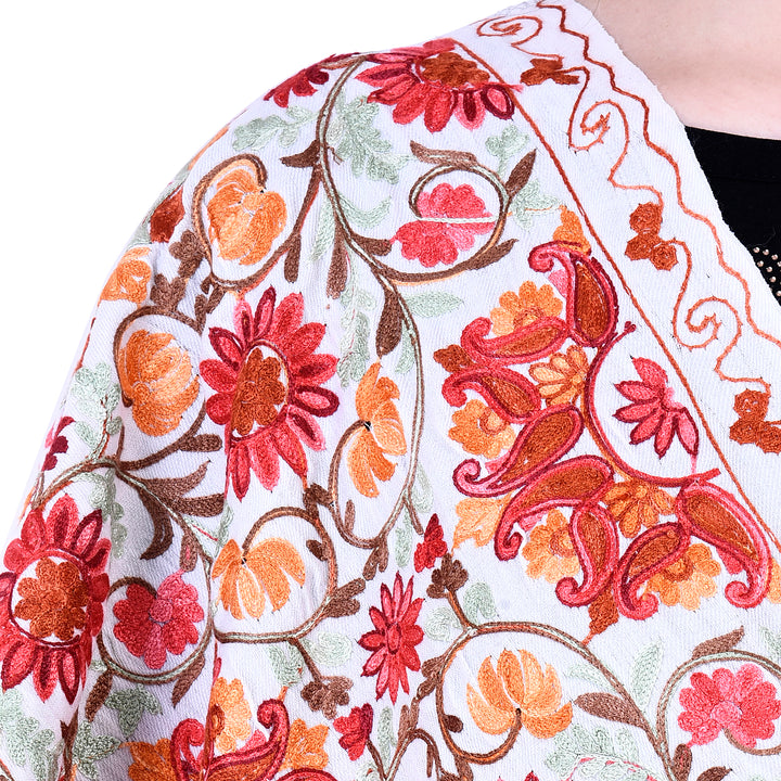 Women's Aari Embroidery Wool Stole