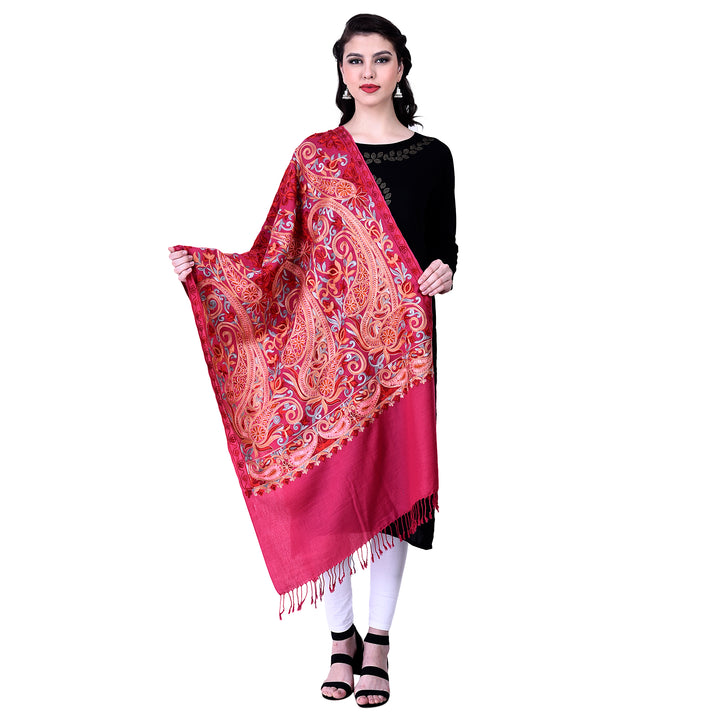 Women's Aari Embroidery Wool Stole