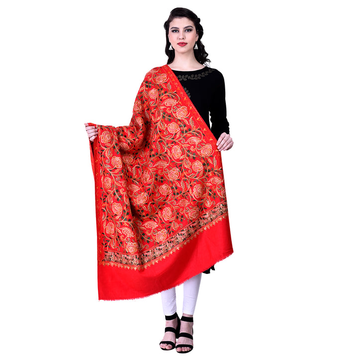 Women's Aari Embroidered Wool Shawl