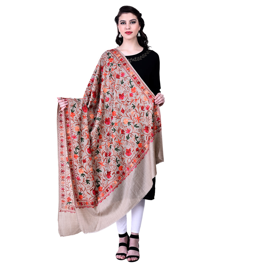 Women's Aari Embroidery Wool Shawl