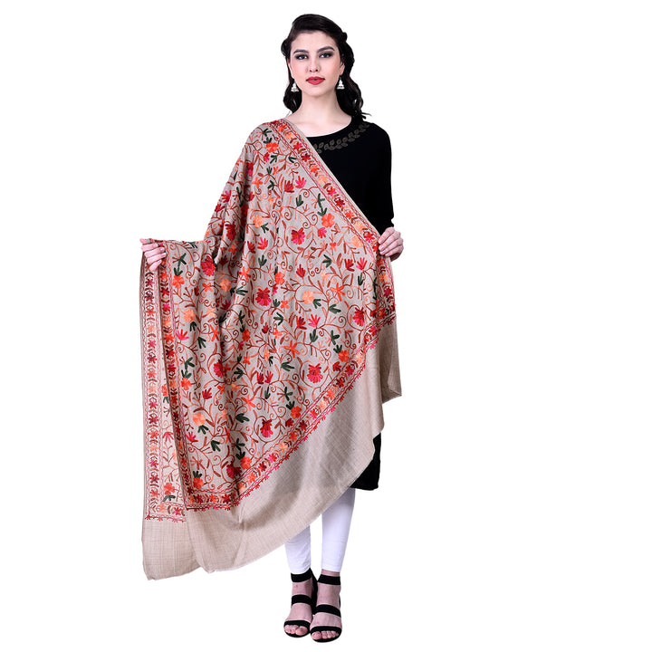 Women's Aari Embroidery Wool Shawl