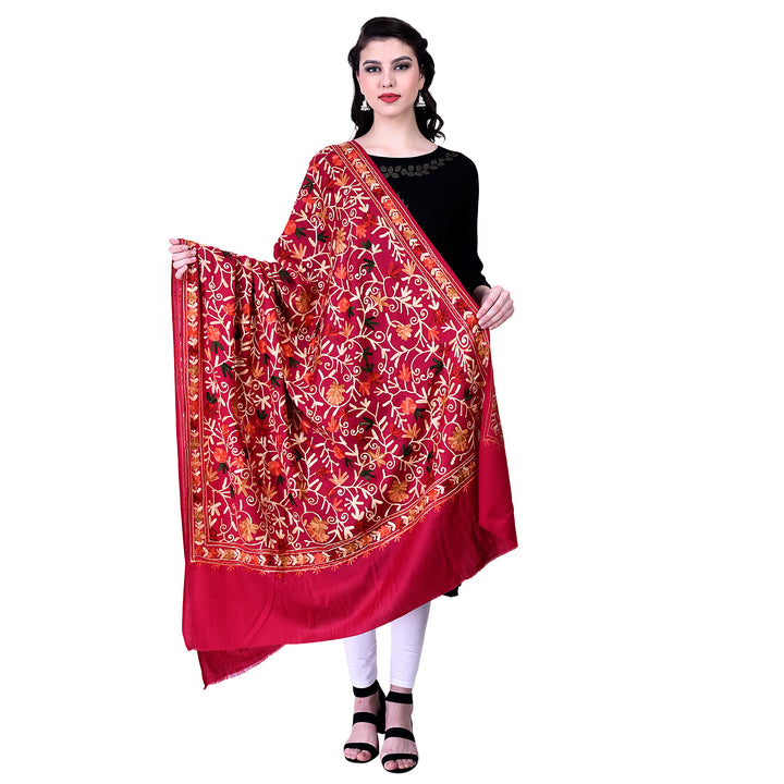 Women's Aari Embroidery Wool Shawl