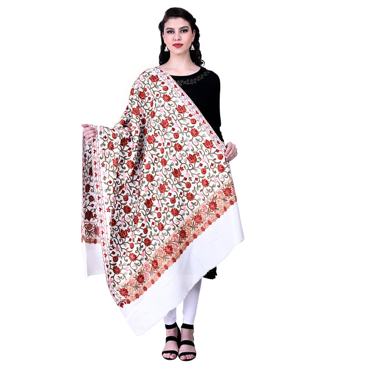 Women's Aari Embroidered Wool Shawl