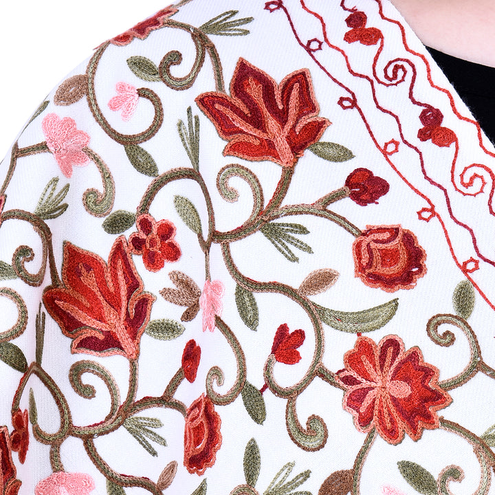 Women's Aari Embroidered Wool Shawl