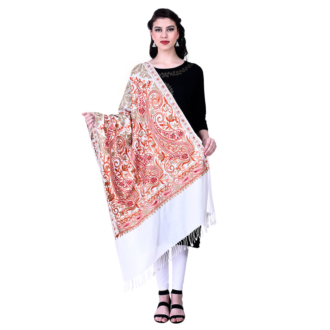Women's Aari Embroidery Wool Stole