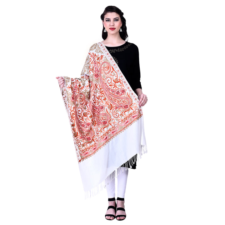 Women's Aari Embroidery Wool Stole