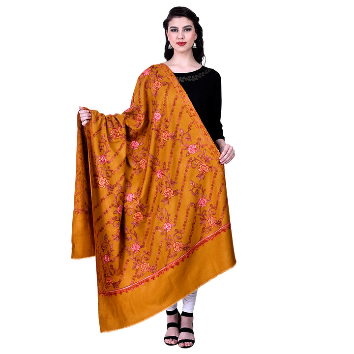 Women's Aari Embroidered Wool Shawl