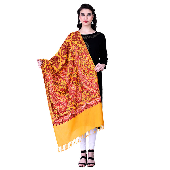 Women's Aari Embroidery Wool Stole