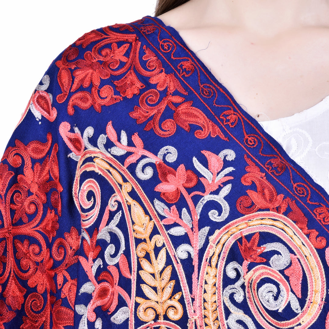 Women's Aari Embroidery Wool Stole