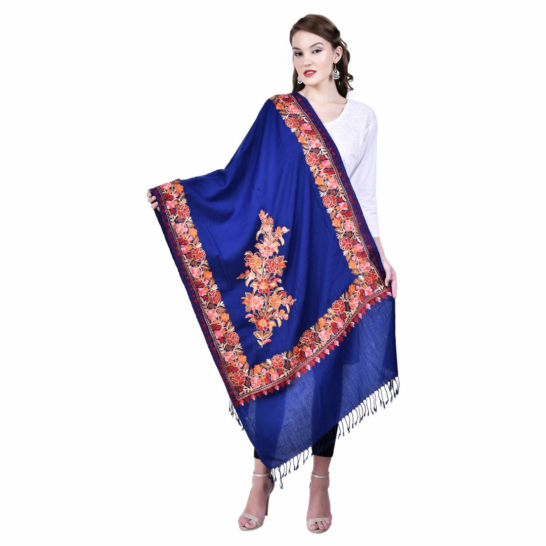 Women's Aari Embroidery Wool Stole