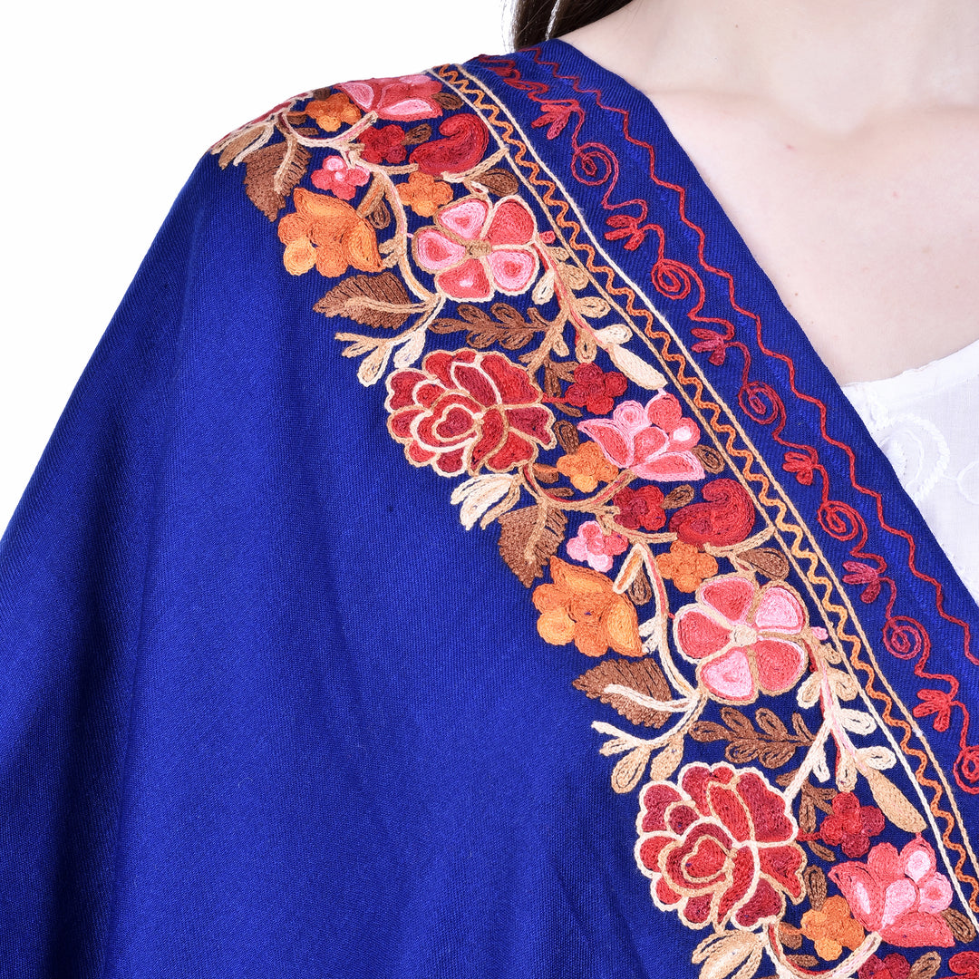 Women's Aari Embroidery Wool Stole
