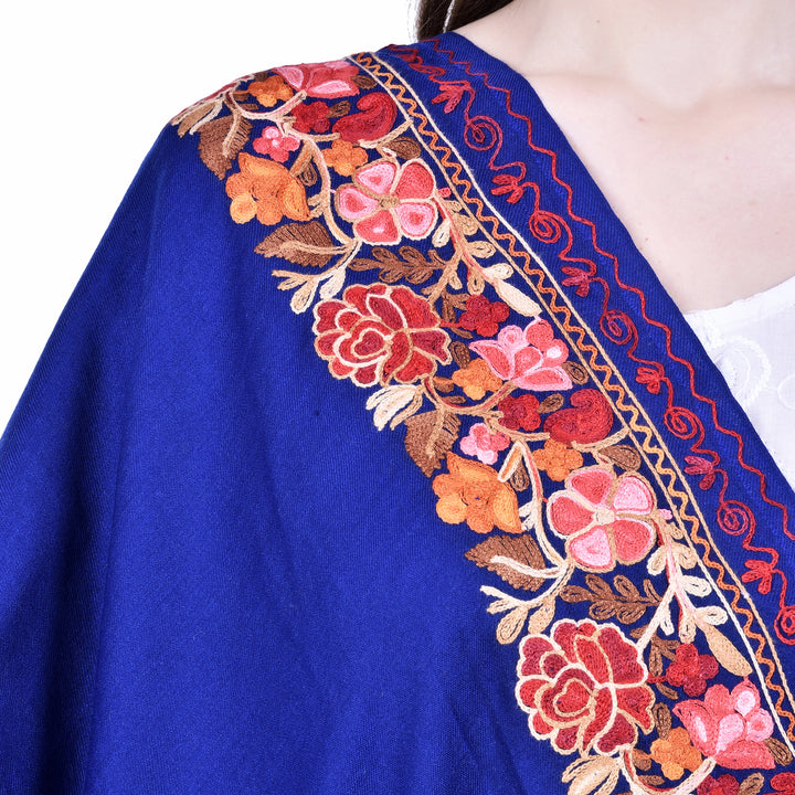 Women's Aari Embroidery Wool Stole