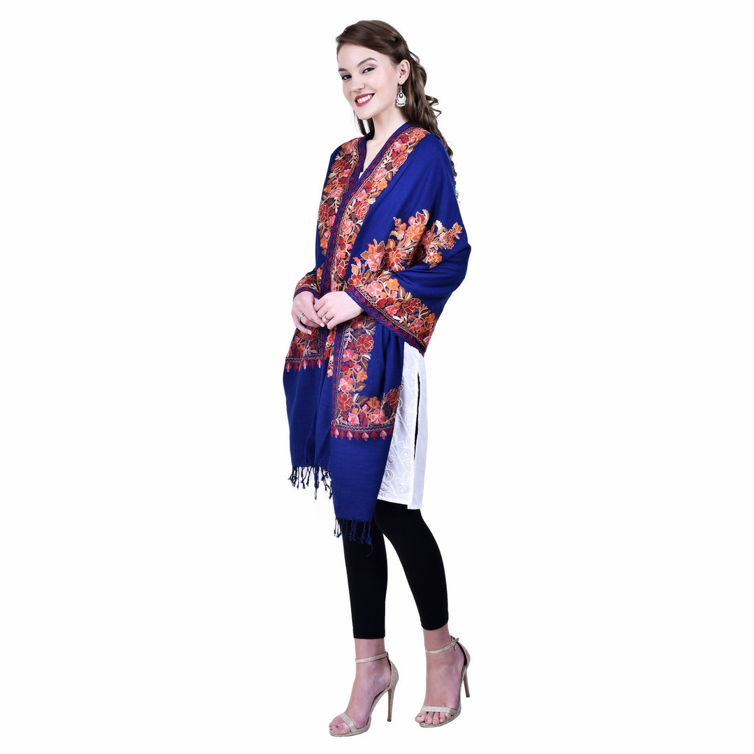 Women's Aari Embroidery Wool Stole