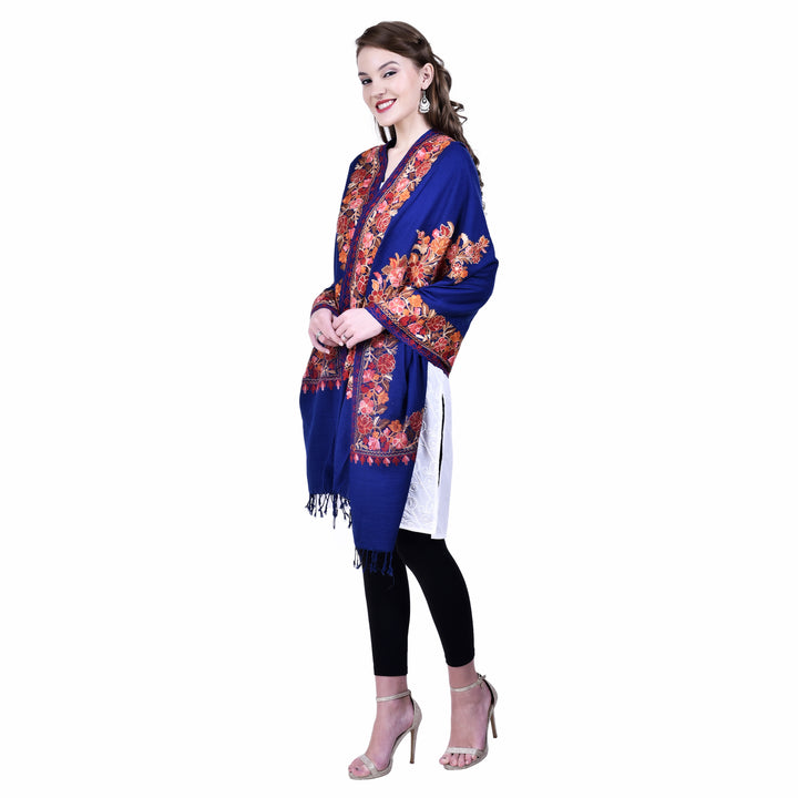 Women's Aari Embroidery Wool Stole