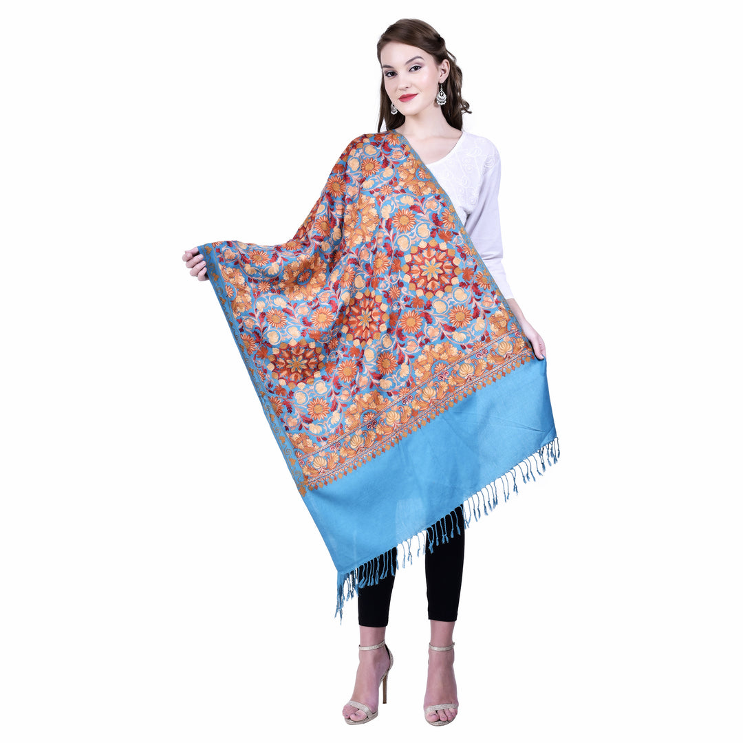 Women's Aari Embroidery Wool Stole