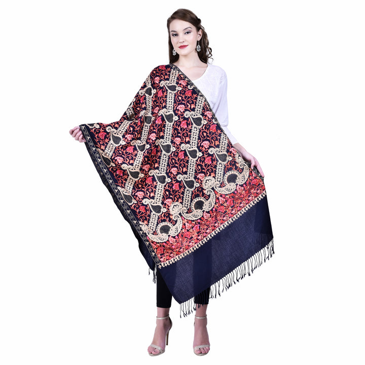 Women's Aari Embroidery Wool Stole