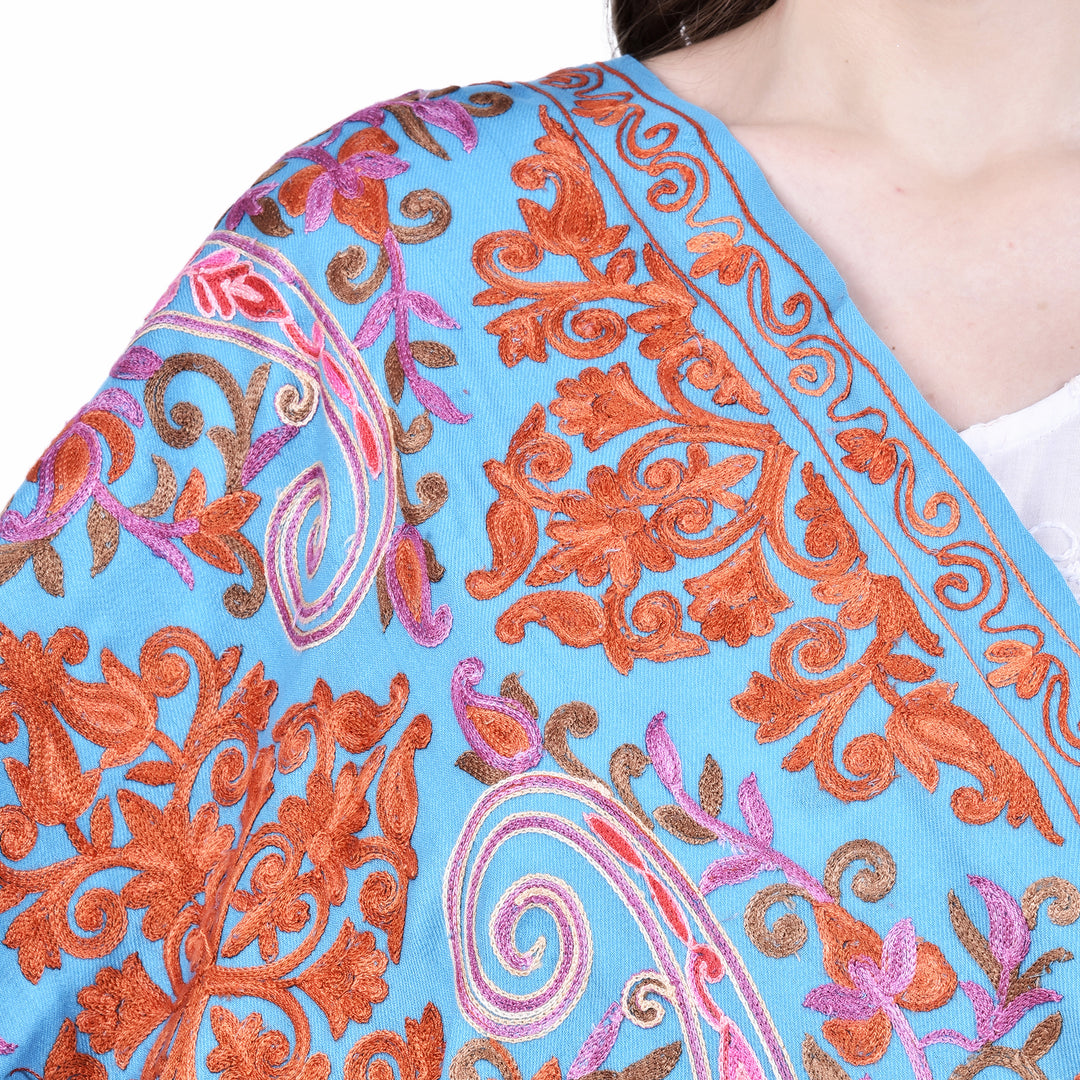 Women's Aari Embroidery Wool Stole