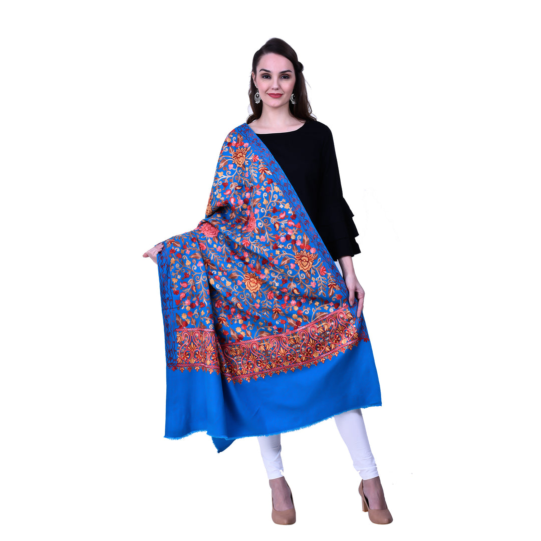 Women's Aari Embroidered Wool Shawl