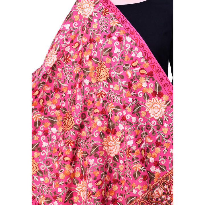 Women's Aari Embroidered Wool Stole