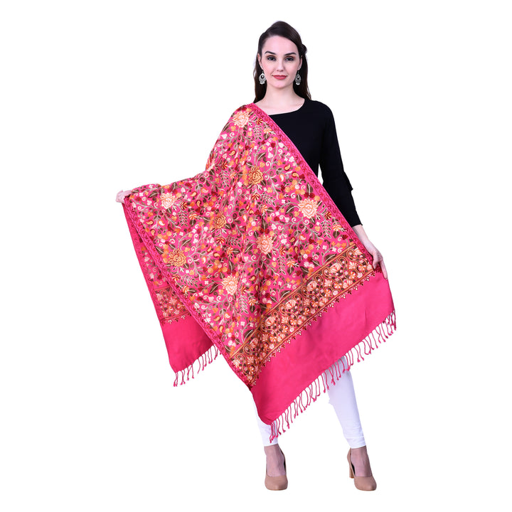 Women's Aari Embroidered Wool Stole