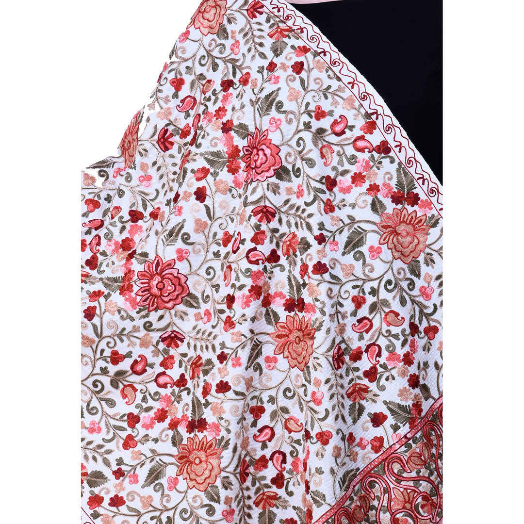 Women's Aari Embroidered Wool Stole