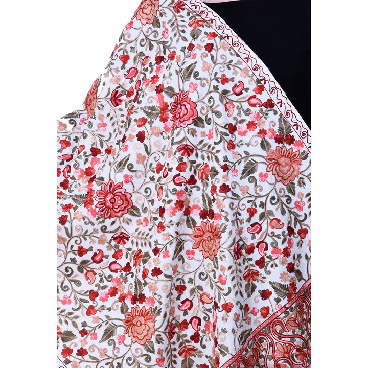 Women's Aari Embroidered Wool Stole