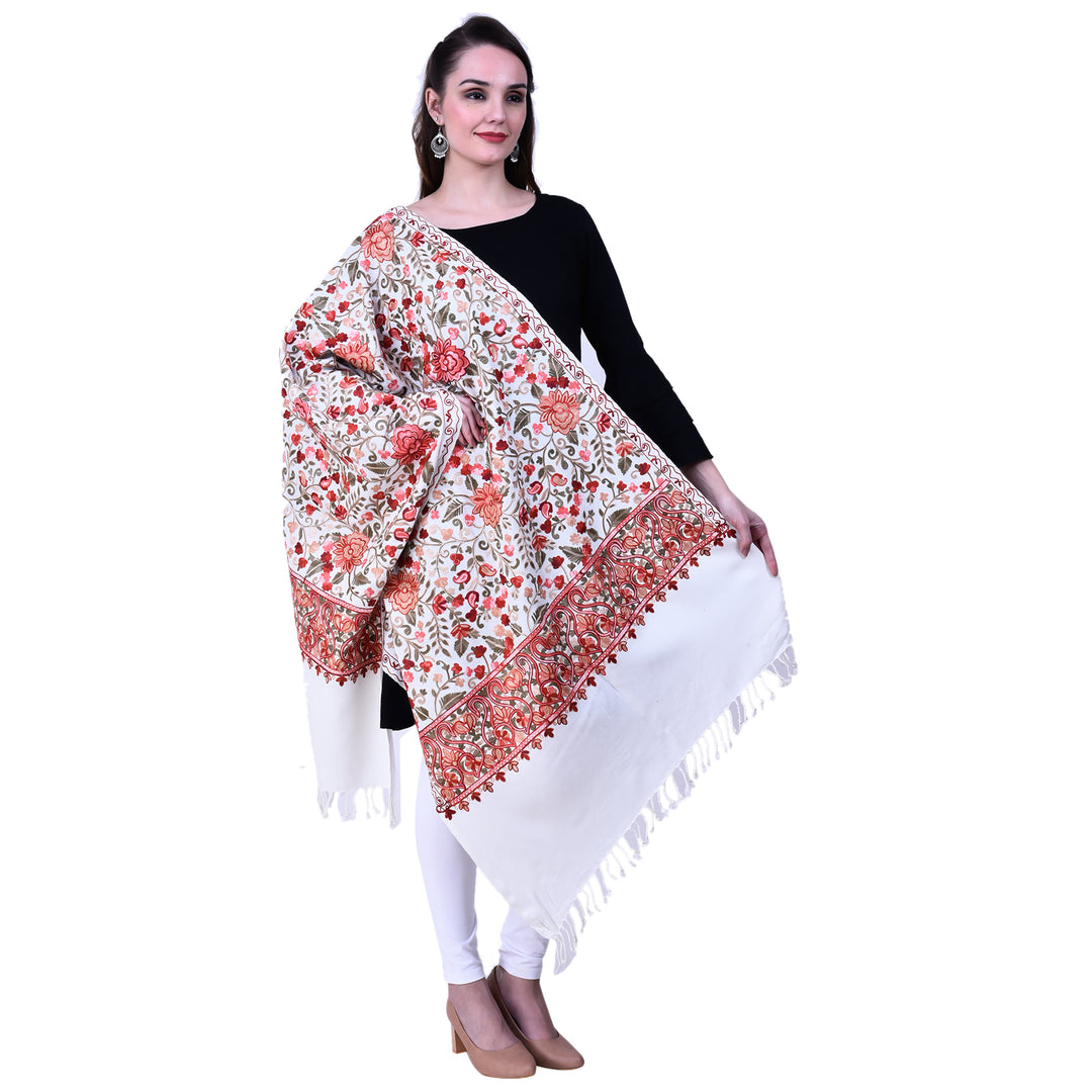 Women's Aari Embroidered Wool Stole