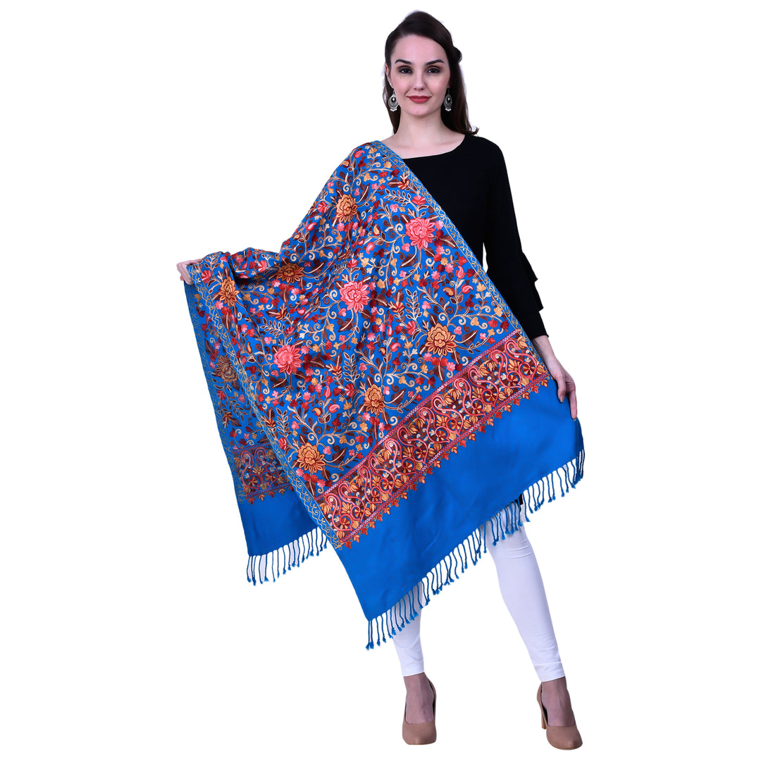 Women's Aari Embroidered Wool Stole