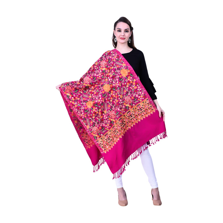 Women's Aari Embroidered Wool Stole
