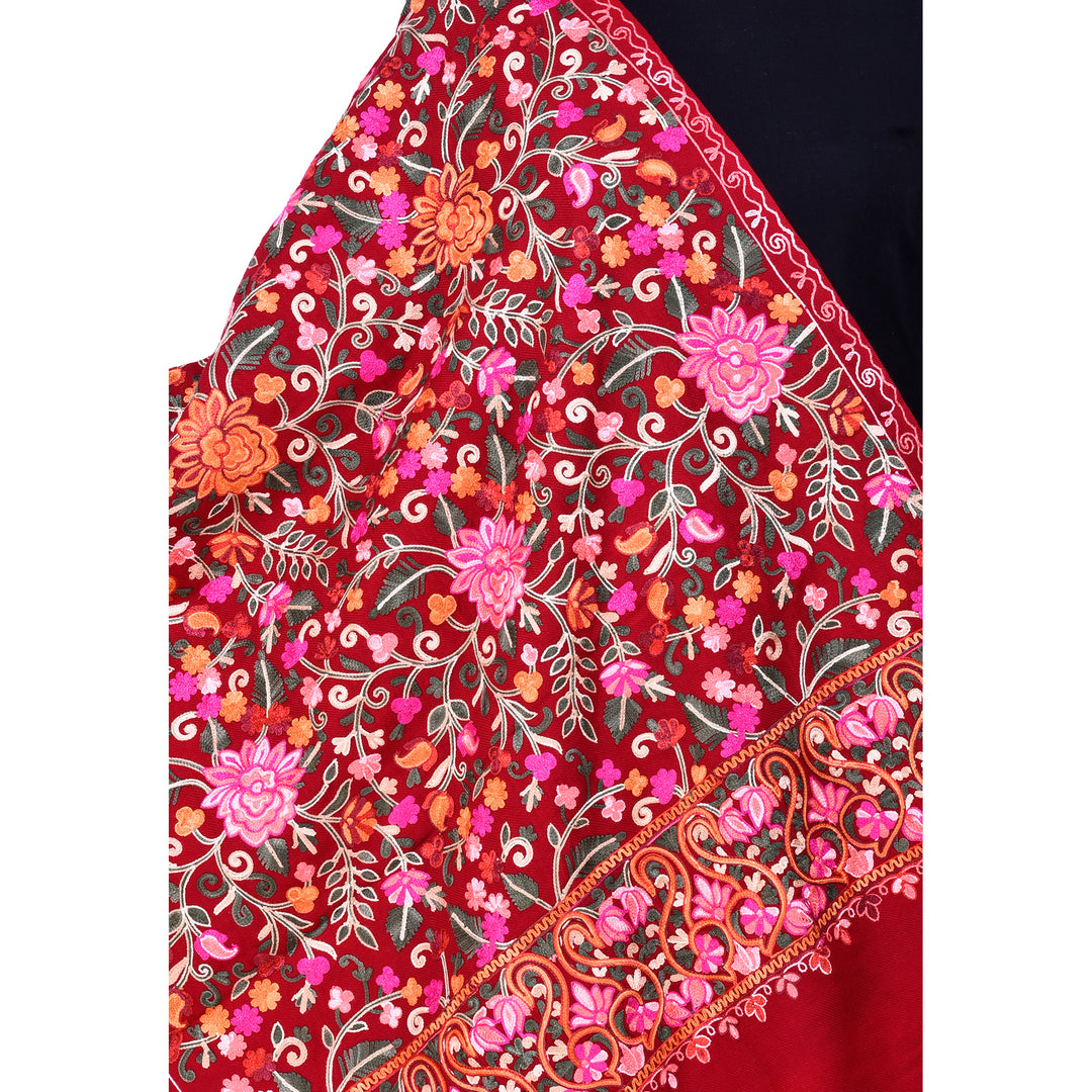 Women's Aari Embroidered Wool Stole