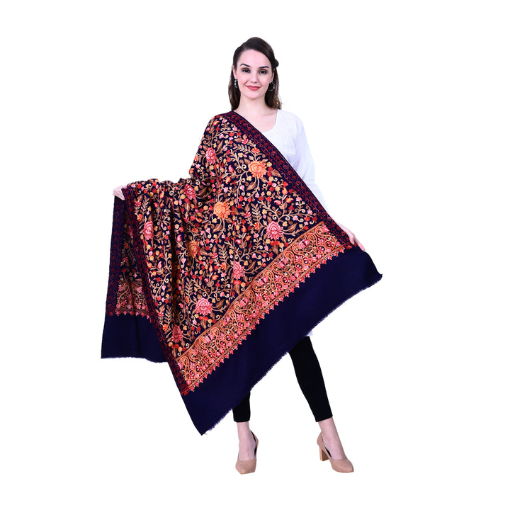 Women's Aari Embroidered Wool Shawl